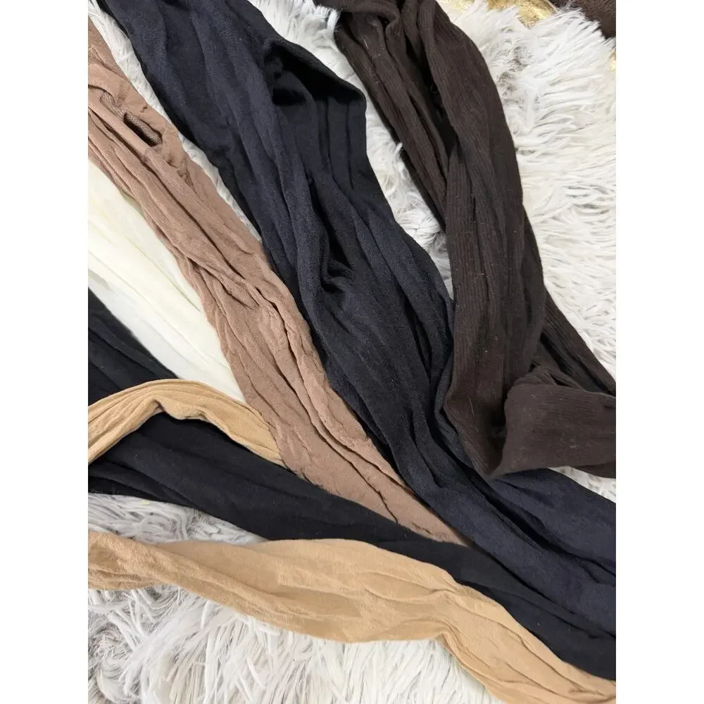 LOT of Vintage PANTYHOSE 6 Pair Nude Flesh Black Brown Hosiery Craft Wear Used